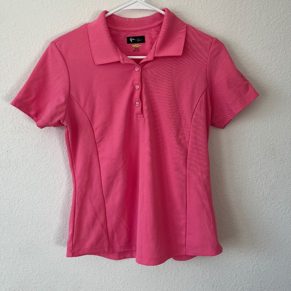 Gym Shark Pink Polo Golf Shirt Size Medium